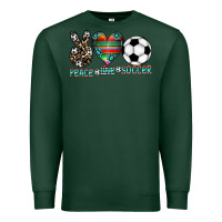 Sports Green peace love soccer Premium Sweatshirt - CowhideDigitalArt
