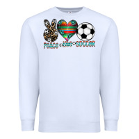 White peace love soccer Premium Sweatshirt - CowhideDigitalArt