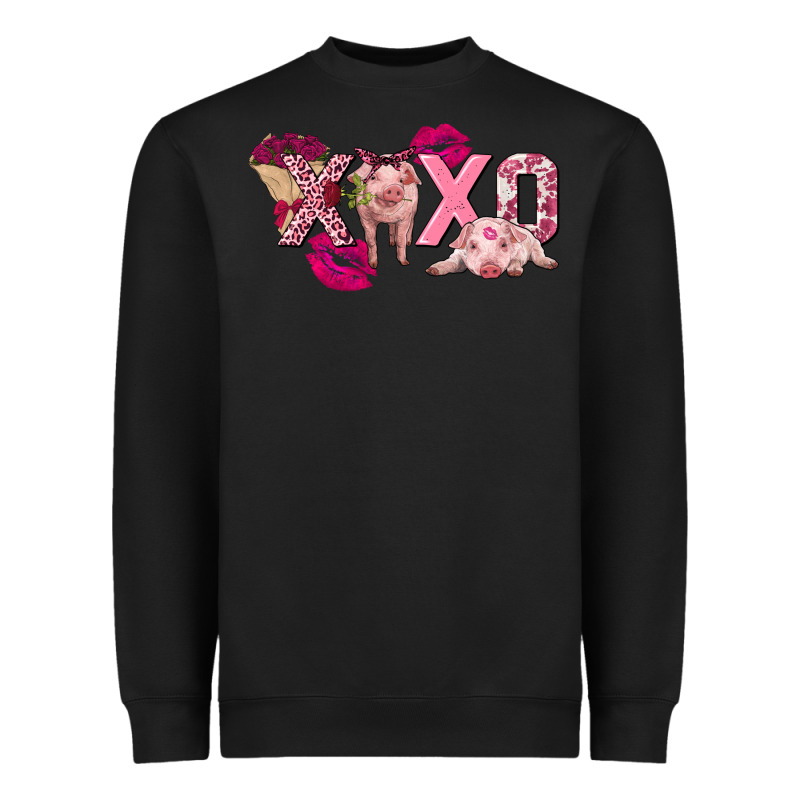 Valentine's Day Pig Xoxo Heavyweight Sweatshirt by FaDigitalArtStudio | Teevron