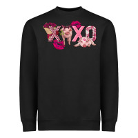 Black Valentine's Day Pig Xoxo Heavyweight Sweatshirt - FaDigitalArtStudio