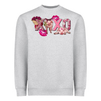 Heather Grey Valentine's Day Pig Xoxo Heavyweight Sweatshirt - FaDigitalArtStudio