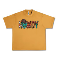 Peanut Butter Western Howdy Gemstone Cowboy Hat Urban Heavy Tee - HowdyJamesFarm