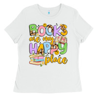 Books Are My Happy Place Ladies Tee | Teevron