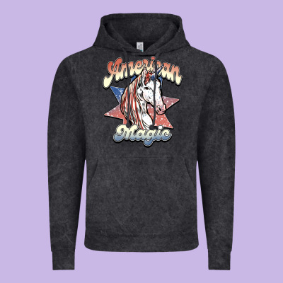 American Unicorn Magic Vintage Hoodie Designed By Howdyjamesfarm
