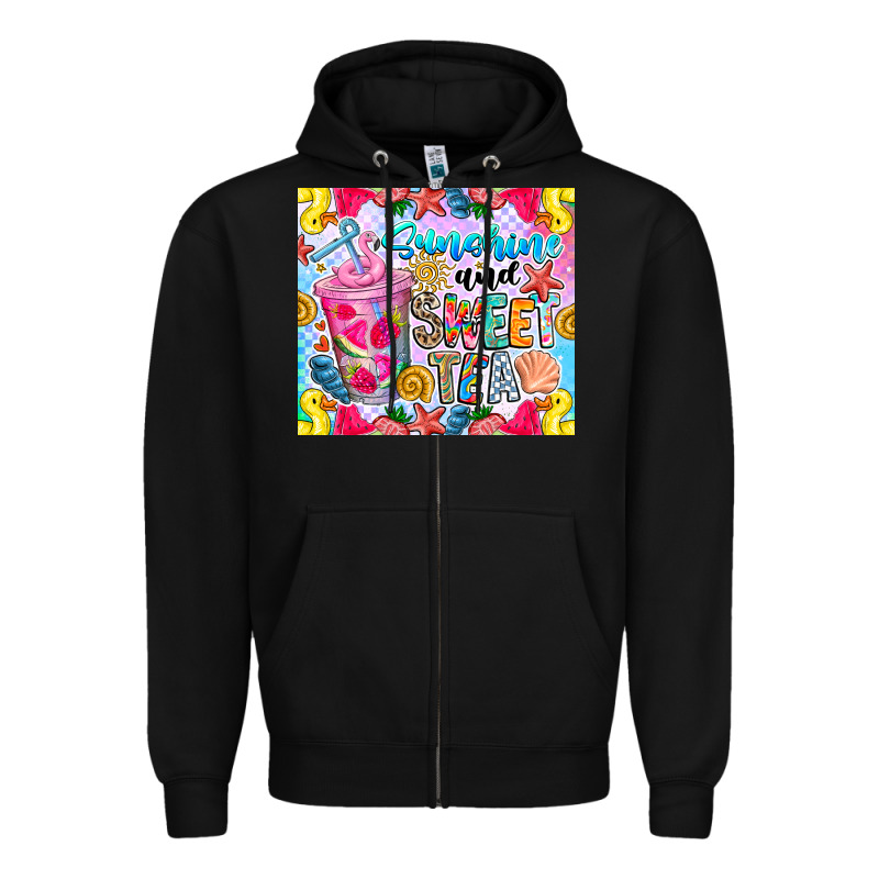 Summer Vibes With Sweet Tea Zipper Hoodie by CowhideDigitalArt | Teevron