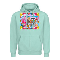 Seafoam summer vibes with sweet tea Zipper Hoodie - CowhideDigitalArt