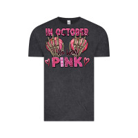 Vintage Black in october we wear pink skeleton Vintage Tee - texasbilliewilder