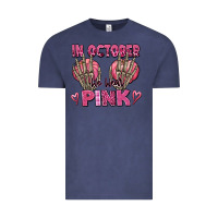 Vintage Denim in october we wear pink skeleton Vintage Tee - texasbilliewilder