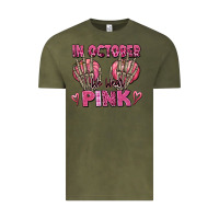 Vintage Olive in october we wear pink skeleton Vintage Tee - texasbilliewilder