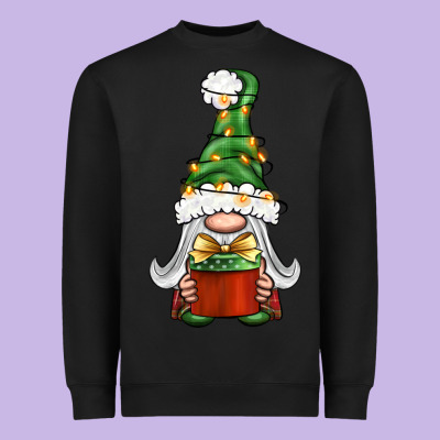 Christmas Gnome With Gift Heavyweight Sweatshirt Designed By Bundleandbundleshop