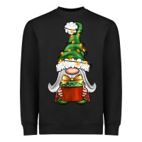 Black Christmas Gnome With Gift Heavyweight Sweatshirt - BundleAndBundleShop