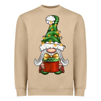 Mushroom Christmas Gnome With Gift Heavyweight Sweatshirt - BundleAndBundleShop
