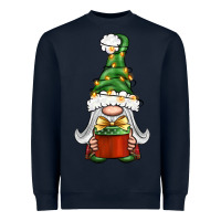 Navy Christmas Gnome With Gift Heavyweight Sweatshirt - BundleAndBundleShop