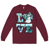 Burgundy love winter Long Sleeve Tee - CowGirlArtShop