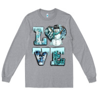 Heather Grey love winter Long Sleeve Tee - CowGirlArtShop