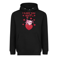 Black i love you alotl aolotl valentine's day heart aolotl lover Heavyweight Hoodie - lanVoArt