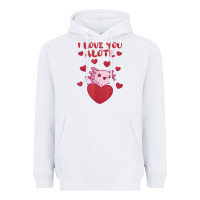 White i love you alotl aolotl valentine's day heart aolotl lover Heavyweight Hoodie - lanVoArt