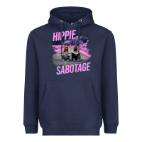 Navy hippie sabotage aesthetic style photo with text Heavyweight Hoodie - lanVoArt