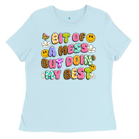 Baby Blue bit of a mess but doin' my best Ladies Tee - Artiststas