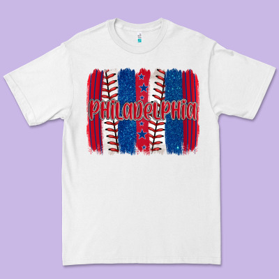 Philadelphia Baseball Team Spirit Brushstrokes Premium Tee Designed By Artiststas