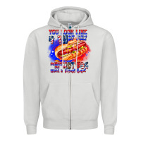 Dove Grey You Look Like 4th of july makes me hot dog want a Zipper Hoodie - CowhideDigitalArt