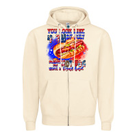 Sandshell You Look Like 4th of july makes me hot dog want a Zipper Hoodie - CowhideDigitalArt