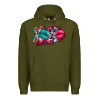 Army Green Western Xoxo Premium Hoodie - FaDigitalArtStudio