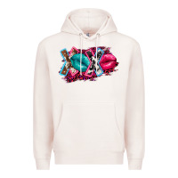 Pale Pink Western Xoxo Premium Hoodie - FaDigitalArtStudio