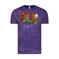 Cloud Purple Fall vibes pumpkins Vintage Tee - NancyCooperArtShop