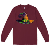 Burgundy Purple leopard witch hat Long Sleeve Tee - Jasminsmagicworld