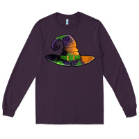 Plum Purple leopard witch hat Long Sleeve Tee - Jasminsmagicworld