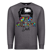 Charcoal Heather autism dad Premium Sweatshirt - CowhideDigitalArt