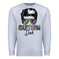 Heather Grey autism dad Premium Sweatshirt - CowhideDigitalArt