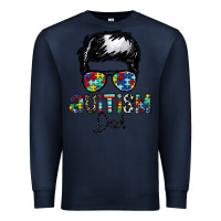 Navy autism dad Premium Sweatshirt - CowhideDigitalArt