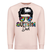 Pale Pink autism dad Premium Sweatshirt - CowhideDigitalArt