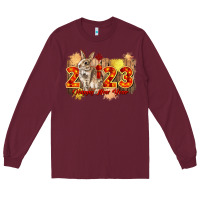 Burgundy chinese new year 2023 rabbit year Long Sleeve Tee - CowGirlArtShop