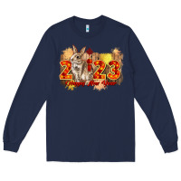 Navy chinese new year 2023 rabbit year Long Sleeve Tee - CowGirlArtShop