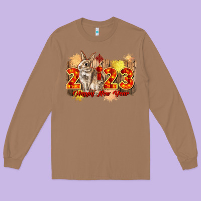 Chinese New Year 2023 Rabbit Year Long Sleeve Tee Designed By Cowgirlartshop
