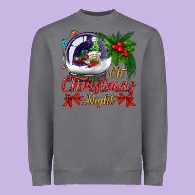 Oh Christmas Night Snow Globe Heavyweight Sweatshirt Designed By Bundleandbundleshop