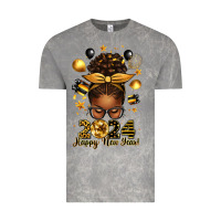 Cloud Rock 2024 happy new year  afro messy bun Vintage Tee - texasbilliewilder