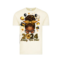 Vintage Arctic 2024 happy new year  afro messy bun Vintage Tee - texasbilliewilder
