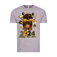 Vintage Zinc 2024 happy new year  afro messy bun Vintage Tee - texasbilliewilder