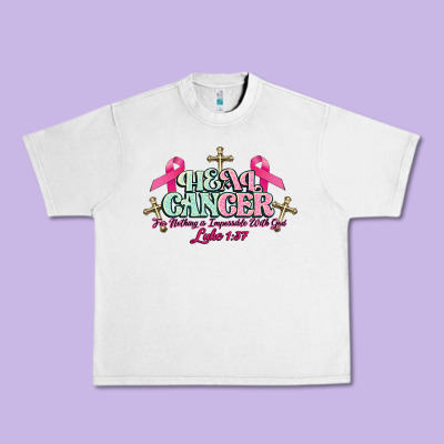 Heal Cancer Luke 1:37 Cross Cancer Awareness Urban Heavy Tee Designed By Howdyjamesfarm