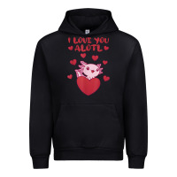 Black i love you alotl aolotl valentine's day heart aolotl lover Urban Hoodie - lanVoArt