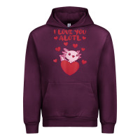 Mauve Wine i love you alotl aolotl valentine's day heart aolotl lover Urban Hoodie - lanVoArt