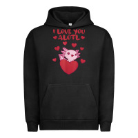 Pigment Black i love you alotl aolotl valentine's day heart aolotl lover Urban Hoodie - lanVoArt