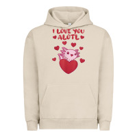 Pigment French Oak i love you alotl aolotl valentine's day heart aolotl lover Urban Hoodie - lanVoArt