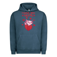Pigment Midnight Navy i love you alotl aolotl valentine's day heart aolotl lover Urban Hoodie - lanVoArt