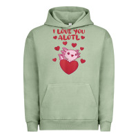 Pigment Oil Green i love you alotl aolotl valentine's day heart aolotl lover Urban Hoodie - lanVoArt