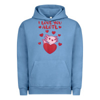 Pigment Pebble Blue i love you alotl aolotl valentine's day heart aolotl lover Urban Hoodie - lanVoArt